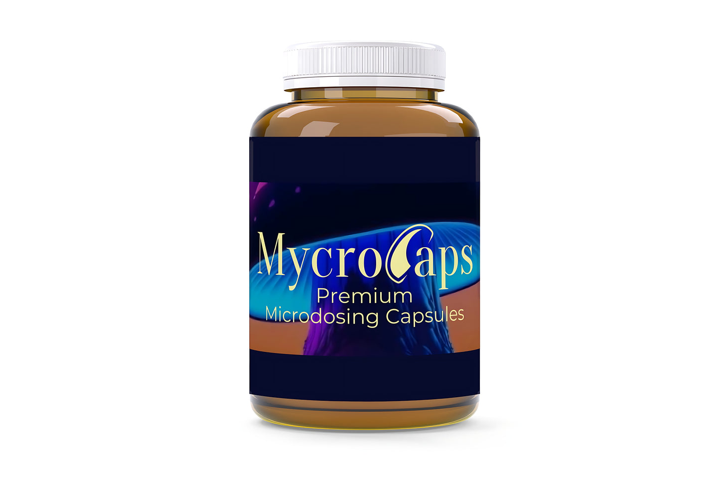 MycroCaps supplement bottle for microdosing focus and clarity