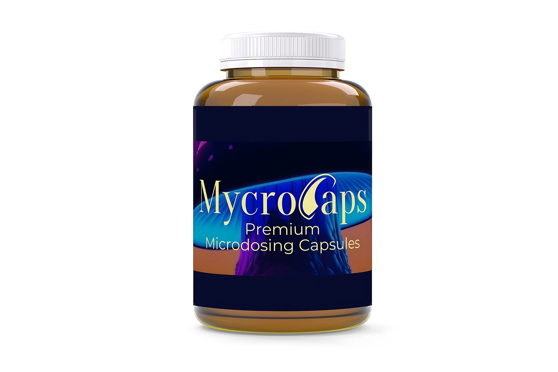 MycroCaps supplement bottle for microdosing focus and clarity